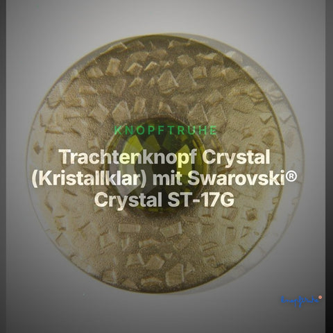 Trachtenknopf Crystal (Kristallklar) mit Swarovski® Crystal ST-17G Gold – Clean Showcase
