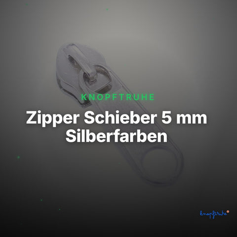 Zipper Schieber 5 mm Silberfarben – Metallschieber RV-2 – Clean Showcase