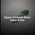 Zipper Schieber Stern Silber 5 mm – Metallschieber RV-2 – Clean Showcase
