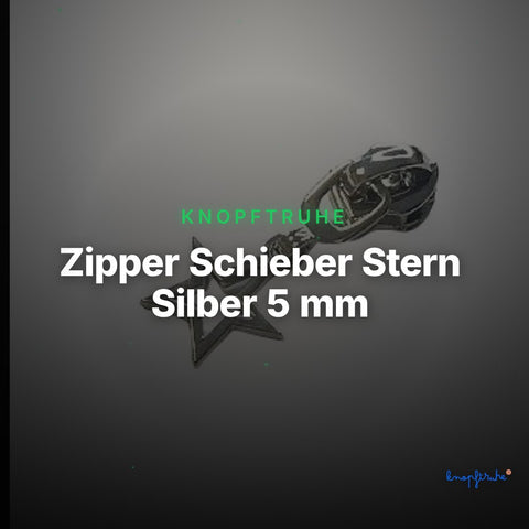 Zipper Schieber Stern Silber 5 mm – Metallschieber RV-2 – Clean Showcase