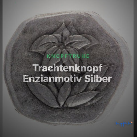 Trachtenknopf Enzianmotiv Silber – Ösenknopf – TK-101AS – Clean Showcase