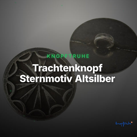 Trachtenknopf Sternmotiv Altsilber – Ösenknopf TK-13-as – Clean Showcase