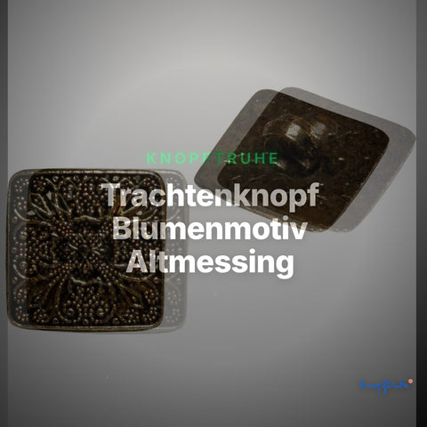 Trachtenknopf Blumenmotiv Altmessing – Ösenknopf – TK-32 – Clean Showcase