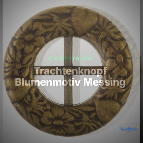 Trachtenknopf Blumenmotiv Messing – Schlitzknopf – TK-183G – Clean Showcase