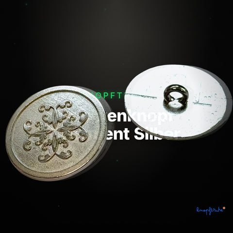 Trachtenknopf Ornament Silber – Ösenknopf – TK-138 – Clean Showcase