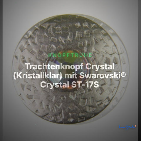 Trachtenknopf Crystal (Kristallklar) mit Swarovski® Crystal ST-17S Silber – Clean Showcase