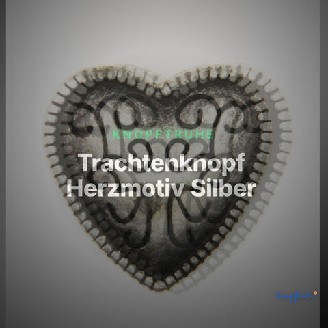 Trachtenknopf Herzmotiv Silber – Ösenknopf – TK-55 – Clean Showcase