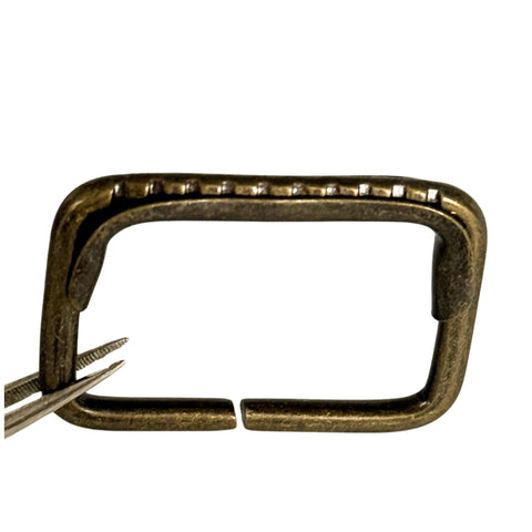 Rechteckring für Taschen und Gürtel Messing HRI-12