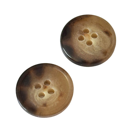 Sakko Knopf Beige Braun 4-Loch mit Rand Hi-90