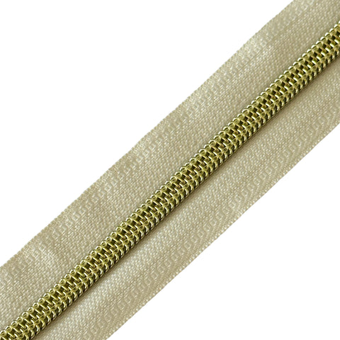 Reißverschluss Spirale Creme-Gold 7 mm RV-7