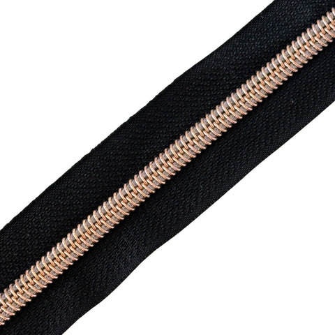 Reißverschluss Spirale Schwarz-Rosa 7 mm RV-7