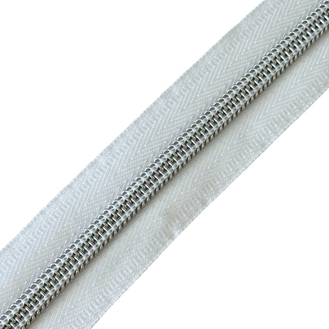 Reißverschluss Spirale Weiß-Silber 7 mm RV-7