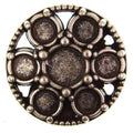Metallknopf mit Trachtenoptik in Altsilber-Silber mit Öse-Befestigung in 20–28 mm