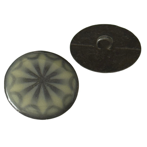 Trachtenknopf Sternmotiv Alteisen Emaill Creme– Ösenknopf TK-13-as-creme