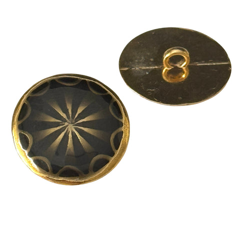 Trachtenknopf Sternmotiv Gold -Schwarz – Ösenknopf TK-13-gs