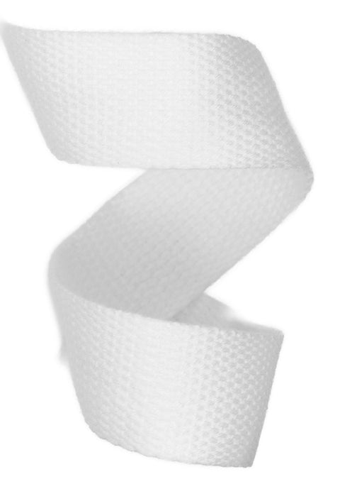 Baumwoll Gurtband GB-2-weiß 25 mm für Gürtel und Taschen